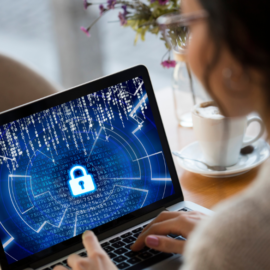 Laptop with cybersecurity lock